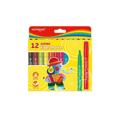 Fiber markers Jumbo 12 styks pakke