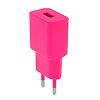 220V Lader med 1x USB port Pink