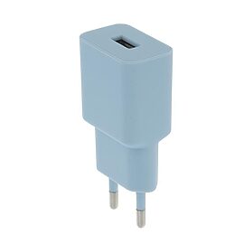 220V Lader med 1x USB port Blue